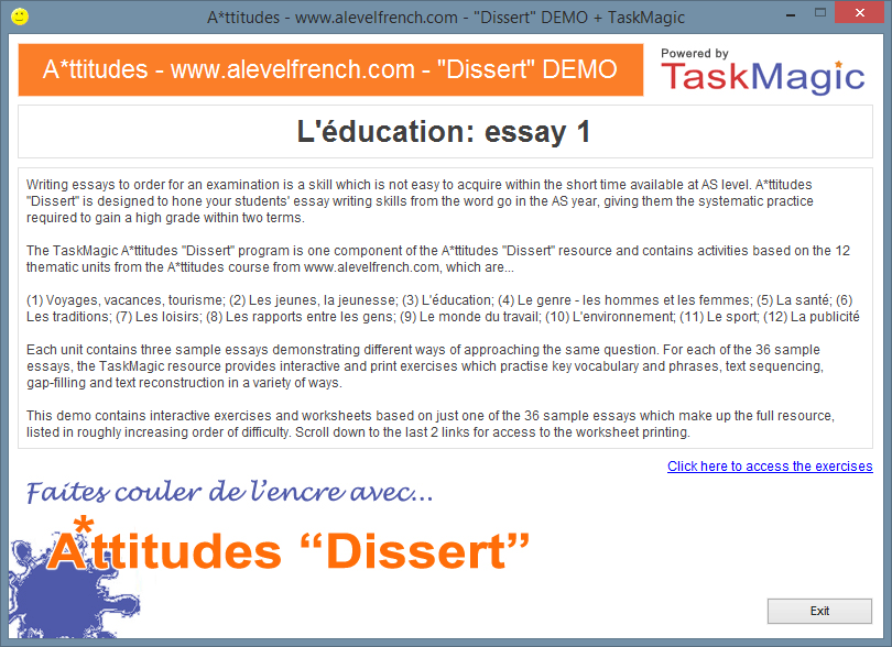 Example french essay holidays